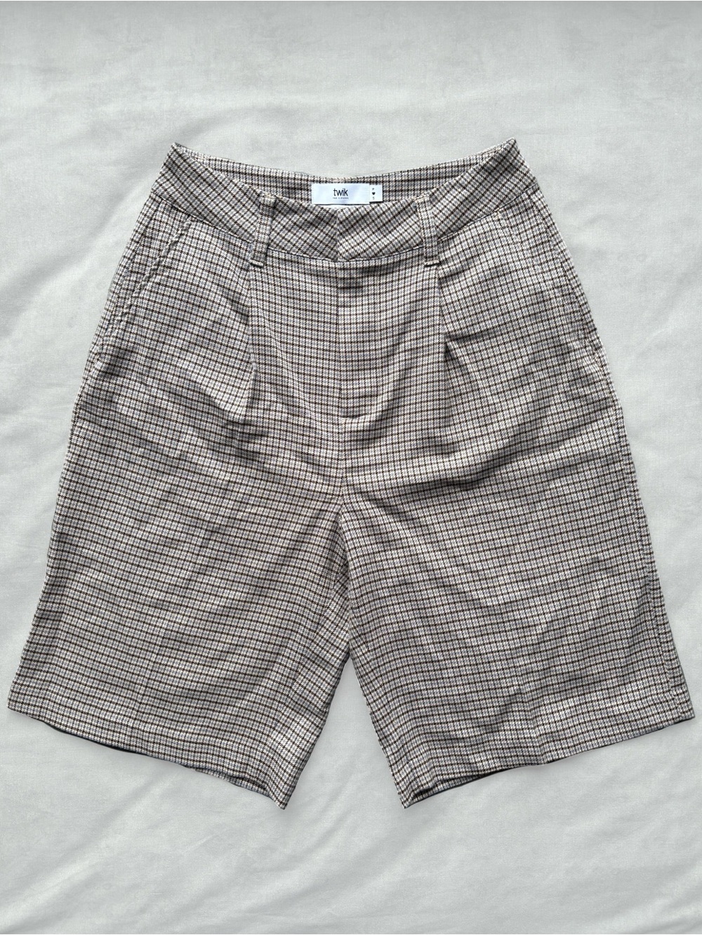 Twik by Simons Checked Beige Brown Shorts